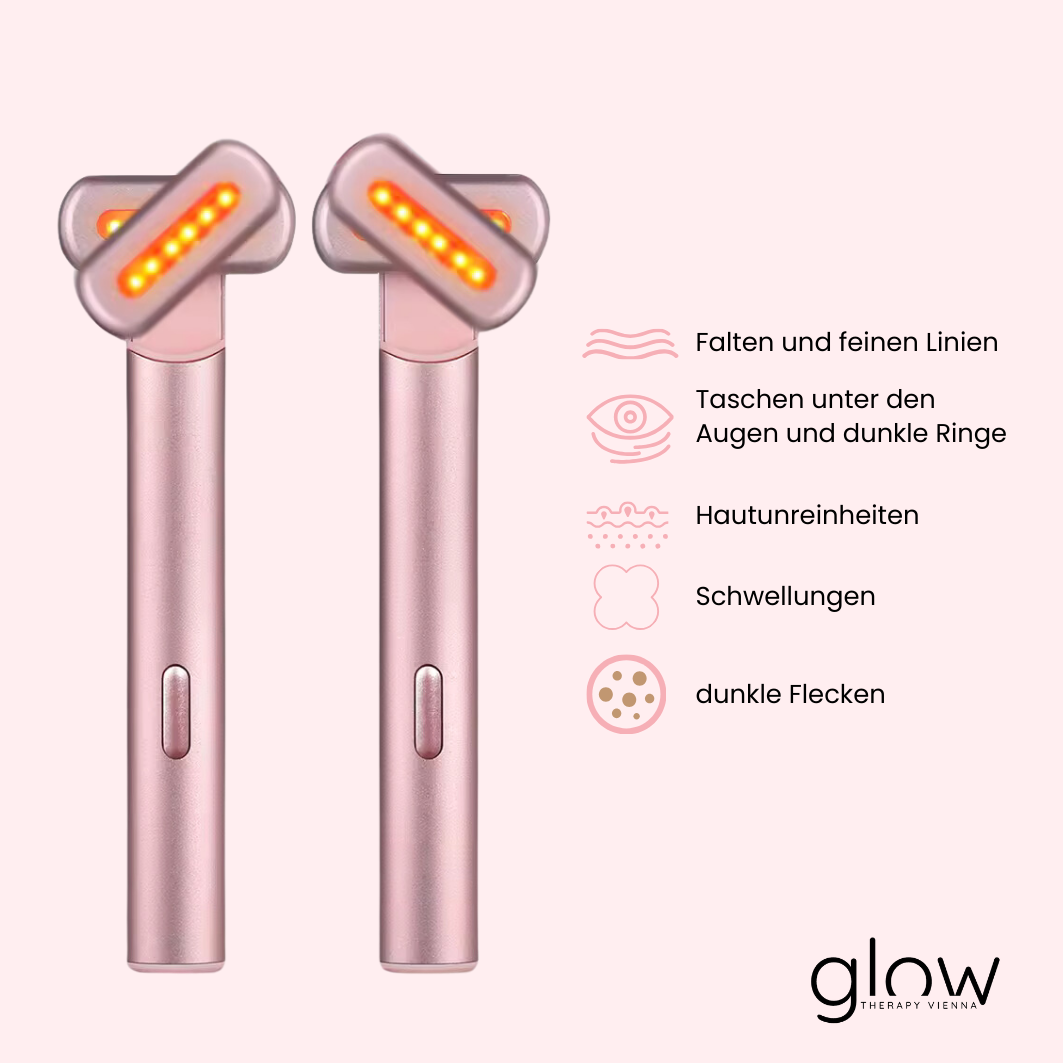 Gesichts-Massager mit Rot- und Blaulicht-LED für Akne- und Faltenbehandlung
