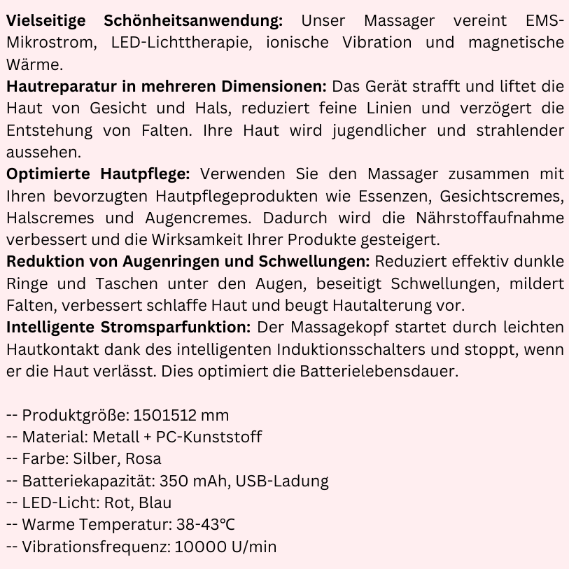 Hautverjüngungs-LED-Stab für das Gesicht mit Rot- und Blaulicht-Therapie